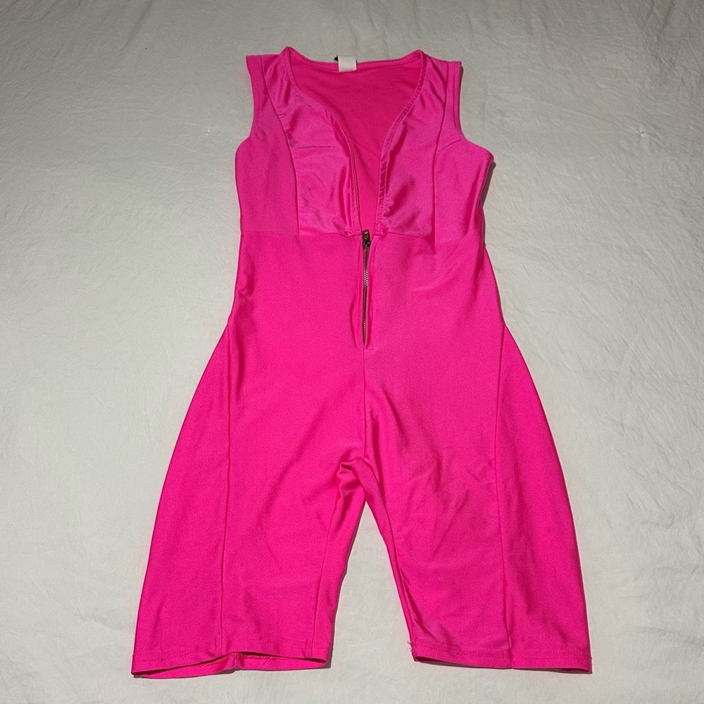 JNK Vibrant Pink Sleeveless Spandex Jumpsuit